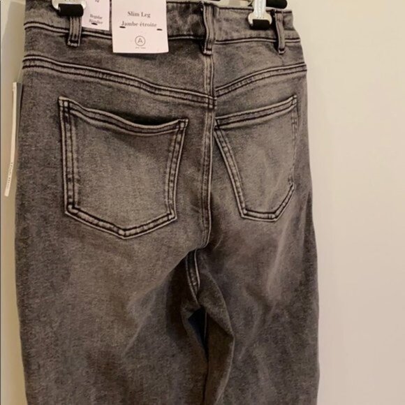 Addition Elle Women Gray High-Rise Slim Cropped Jean Lycra Size 10 - Picture 8 of 10